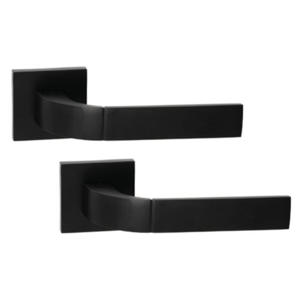 Ручка для дверей на квадратній розетці Кедр Ультра 21.170 чорний матовий