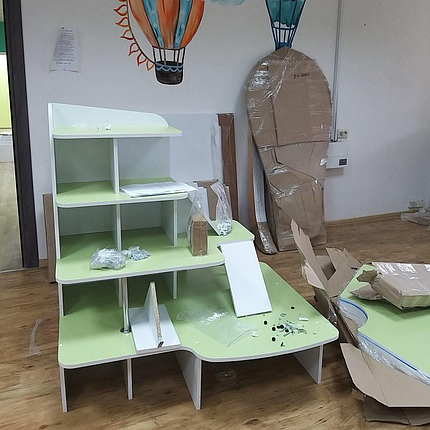Дитяча ігрова стінка Design Service зелена вода/білий DS-372, фото 3