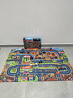 Набір з транспортом SQ80233-M машинки (метал+пластик) 2 шт. в наборі, ігрове поле-килимок розміром 120см-80см, 3 види, коробка, 39, фото 4