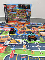 Набір з транспортом SQ80233-M машинки (метал+пластик) 2 шт. в наборі, ігрове поле-килимок розміром 120см-80см, 3 види, коробка, 39, фото 3