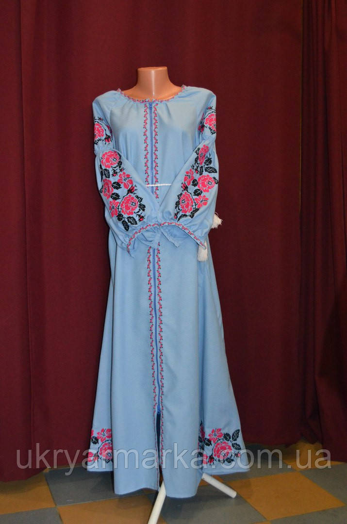Сукня з вишивкою "Пенелопа" блакитна