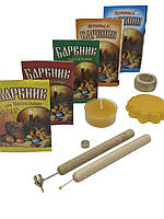 Подарунковий набір для писанкарства дитячий: писачок для розпису писанок, віск, барвник, підставка під писанку