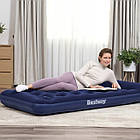 Велюровий матрац 188x99x22 см з вбудованим насосом та подушкою Bestway 67224 Синій, фото 2