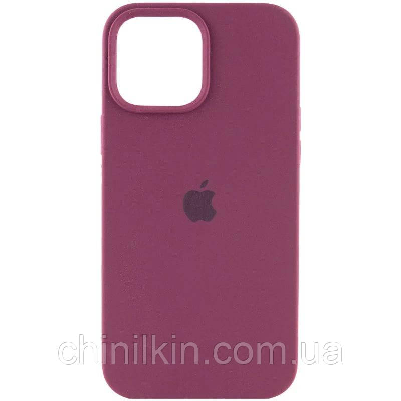 Накладка (з мікрофіброю) Silicone Case Full Protective для iPhone 15 Plus- сливовий, фото 1