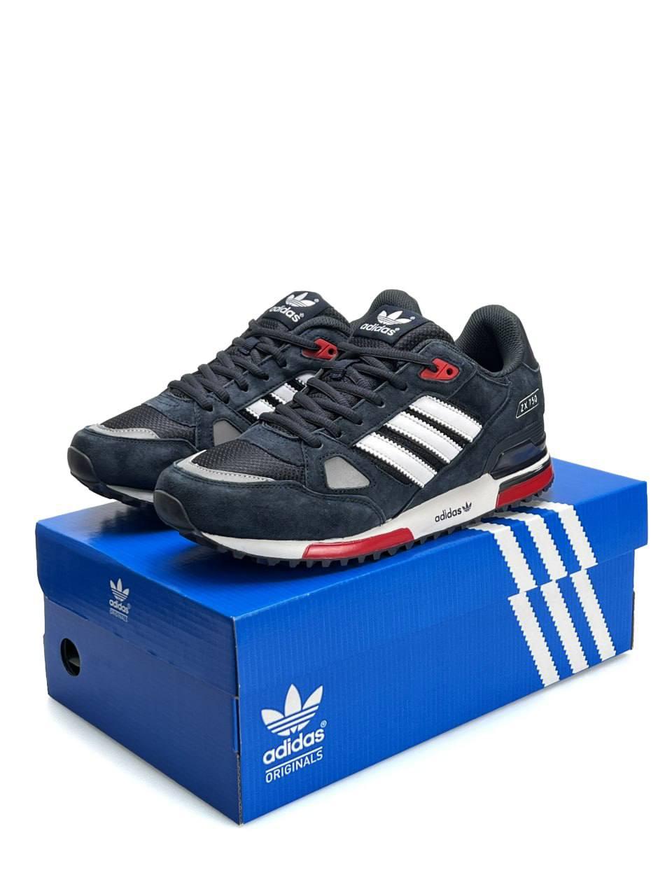 Кроссовки мужские Adidas ZX 750 Navy White синие/мужские кроссовки