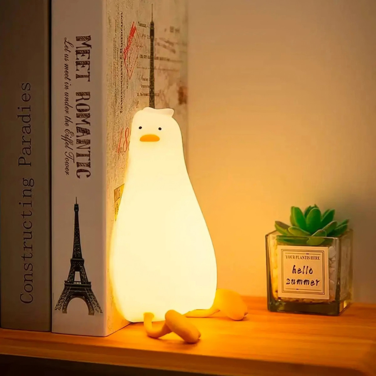 Силіконовий нічник "Каченя" Lie in peace duck sleep Lamp K-1096, акумуляторний нічник в дитячу