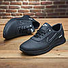 Чоловічі шкіряні кросівки демісезонні чорні (натуральна шкіра), батали весна-осінь для чоловіків, великі розміри 46 47 48 49 50, фото 3