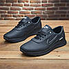 Чоловічі шкіряні кросівки демісезонні чорні (натуральна шкіра), батали весна-осінь для чоловіків, великі розміри 46 47 48 49 50, фото 2