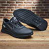 Чоловічі шкіряні кросівки демісезонні чорні (натуральна шкіра), батали весна-осінь для чоловіків, великі розміри 46 47 48 49 50, фото 5