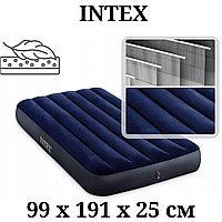 Надувний одномісний велюровий матрац для сну Intex 64757 99 х 191 х 25 см синій, в намет, пляжний