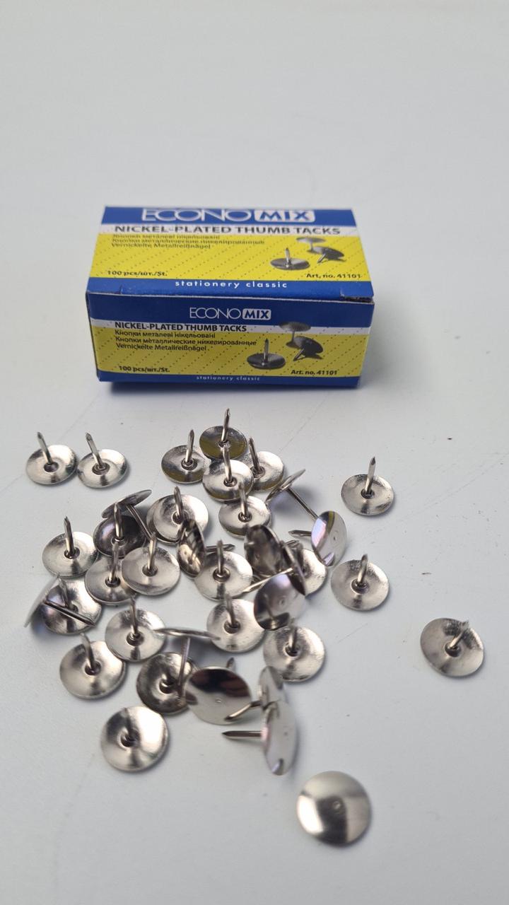 Кнопка "ECONOMIX" гвоздик в карт кор 100шт (41101) (1 пачка), фото 1
