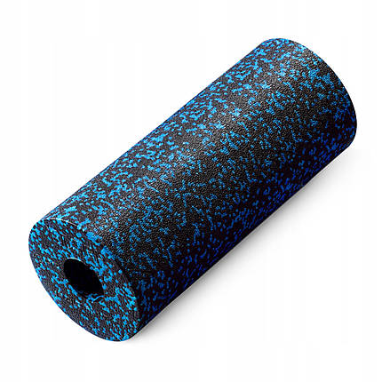 Масажний ролик (валик, ролер) гладкий 4FIZJO EPP PRO+ 33 x 14 см 4FJ1417 Black/Blue Poland, фото 1
