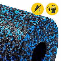 Масажний ролик (валик, ролер) гладкий 4FIZJO EPP PRO+ 33 x 14 см 4FJ1417 Black/Blue Poland, фото 5