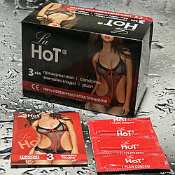 Презервативи La HoT гладкі, неароматизовані 3 шт. 24 пач./бл.