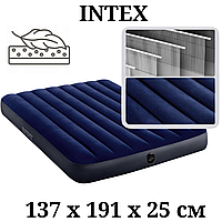Надувний полуторний велюровий матрац для сну Intex 64758 137 х 191 х 25 см в намет, пляжний