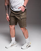 Чоловічі шорти хакі з кишенями карго