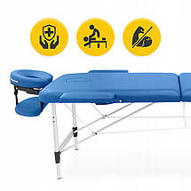 Масажний стіл складаний 4FIZJO Massage Table Alu W60 Blue Poland, фото 2
