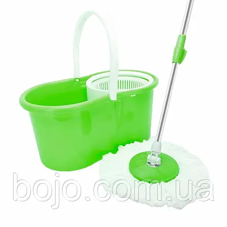 Швабра з відром та віджимом Magic Mop Easy 360, Зелений, фото 3