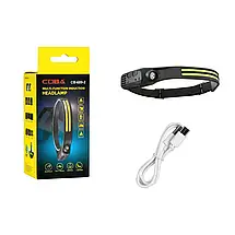 Налобний сенсорний ліхтар Bailong Coba CB-689-2 XPE LED COB з датчиком руху, фото 6