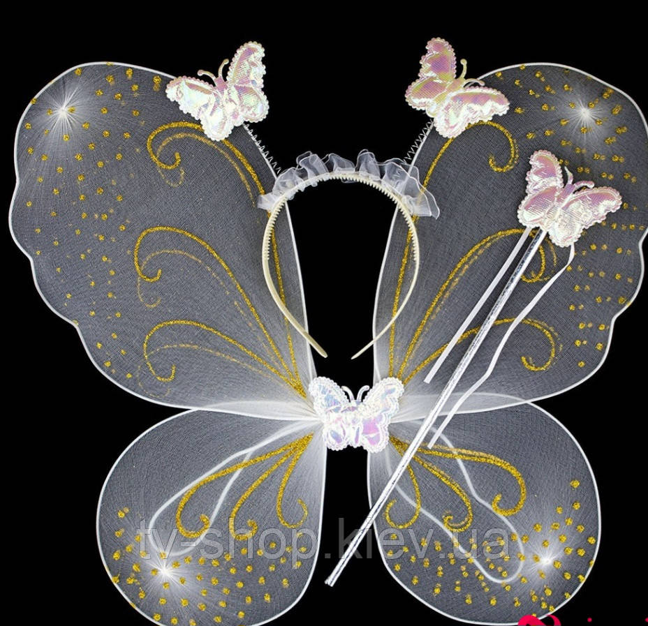 Крила карнавальні Метелики/Фея біла (в асортименті), фото 1