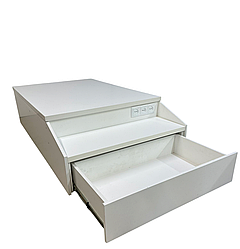 Подіум з шухлядою під педикюрні крісла реклайнери ПОД-02 WHITE_MR