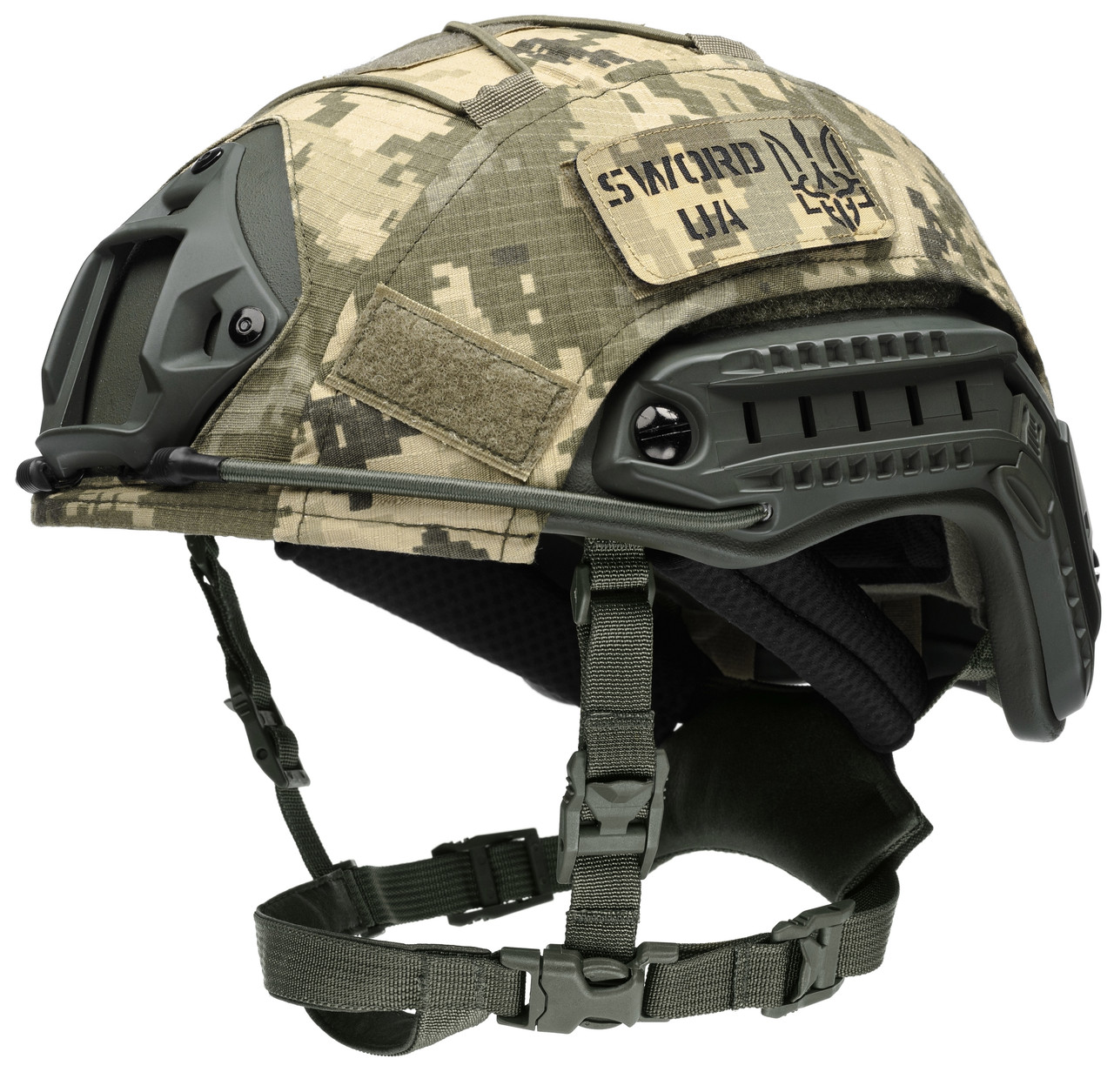 Балістичний шолом каска FAST Helmet NIJ IIIA і кавер піксель