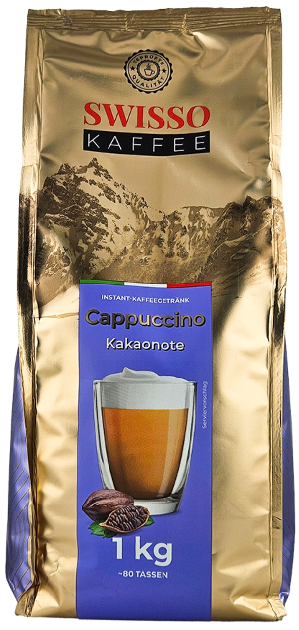 Капучино Swisso Kaffee Cappuccino KAKAONOTE 1000г Німеччина (SWISSO KAKAONOTE 1кг), 
Капучино Свіссо з нотками какао