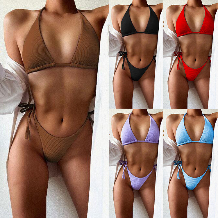 Роздільний жіночий купальник на зав'язках 👙