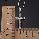 Срібний хрестик чоловічий. Спаси Збережи. Срібний хрестик з золотими пластинами, фото 5