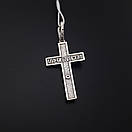 Срібний хрестик чоловічий. Спаси Збережи. Срібний хрестик з золотими пластинами, фото 6