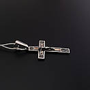 Срібний хрестик чоловічий. Спаси Збережи. Срібний хрестик з золотими пластинами, фото 8