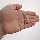 Срібний хрестик чоловічий. Спаси Збережи. Срібний хрестик з золотими пластинами, фото 3