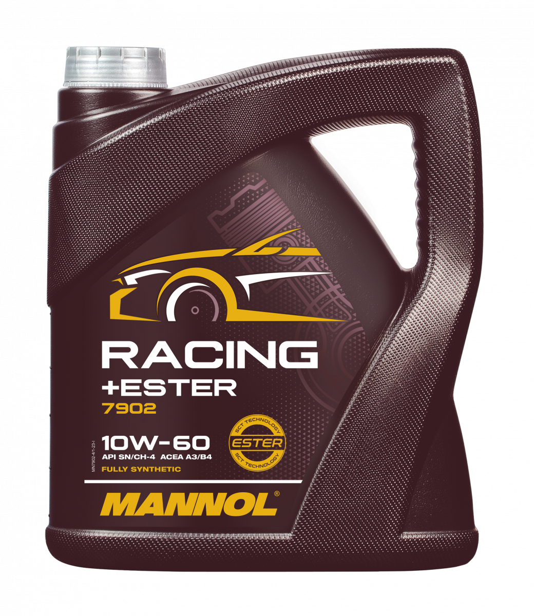 Олива моторна 10W-60 SN/SM/CF 4 л синтетична Racing+Ester Mannol 7902, фото 1