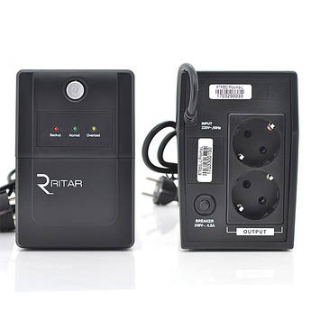 ДБЖ Ritar RTP850 (510W) Proxima-L, LED, AVR, 2st, 2xSCHUKO socket, 1x12V9Ah, plastik Case. NEW!