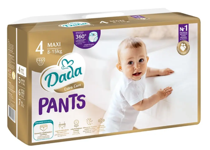 Трусики-підгузки Dada Extra Care 4 Maxi 9-15 кг 46 шт, фото 1