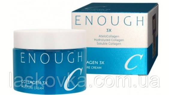 Крем для обличчя зволожуючий з колагеном Enough Collagen 3X Moisture Cream, 50g, фото 1