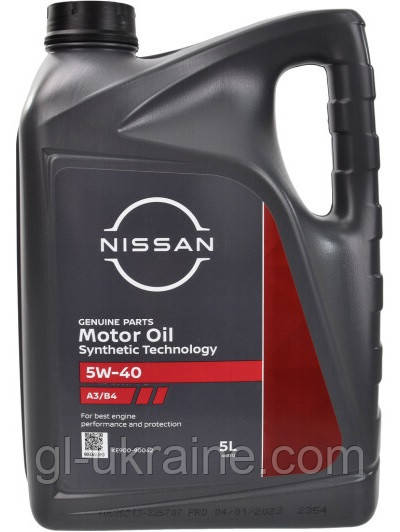 Моторна олива Nissan Motor Oil 5W-40, 5л (KE900-90042)