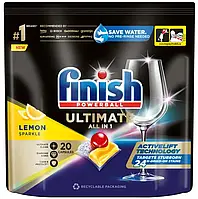 Засіб Finish Powerball Ultimate All in1 LEMON 20 капсул для посудомийних машин
