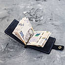 Зажим для грошей на кнопку з тисненням герб України з натуральної шкіри Veres Blue в темно-синьому кольорі, фото 8