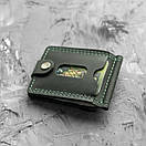 Затискач для грошей шкіряний BUT Green з монетницею, фото 9