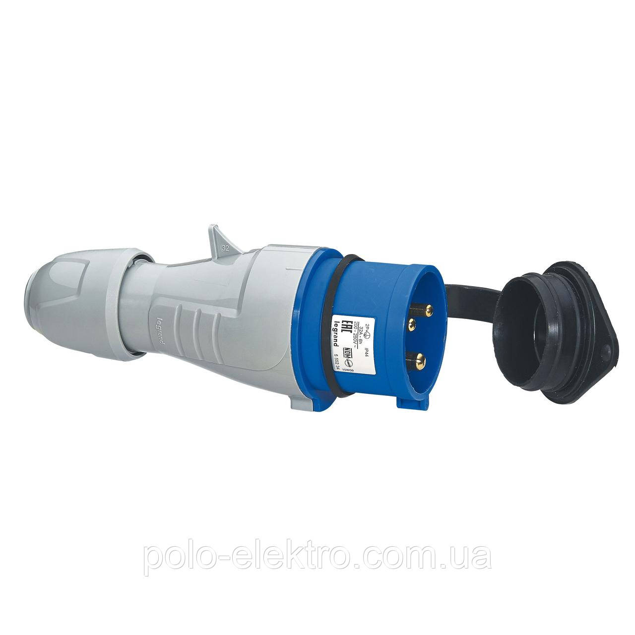 P17 Вилка пряма 32A 2К+З 23В IP44 Legrand