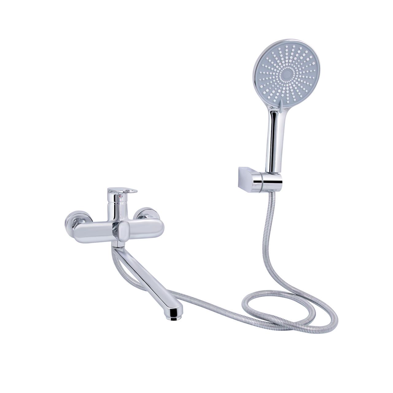 Змішувач для ванни Qtap Jay з довгим поворотним виливом (з душовим гарнітуром) QTJAY2601CRM45540 Chrome Зроби це - Vdalo