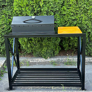 Мангал-барбекю Mzavod Локі в стилі лофт на дровниці на 9 шампурів 4 мм