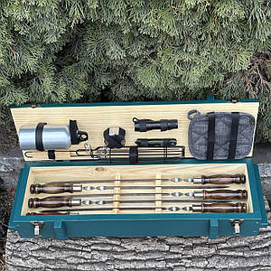 Подарунковий набір шампурів Штурм Бірюзовий