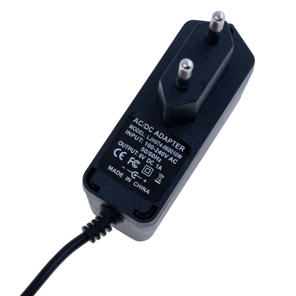 Блок питания с вилкой 6W 6V, разъем: 2.5x5.5мм LJH074-060010W: продажа ...