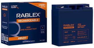 Акумуляторна батарея Rablex 12 V 17 Ah (RB1217), олив'яно-кислотна (SLA)