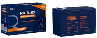 Акумуляторна батарея Rablex 12 V 7 Ah (RB1207), олив'яно-кислотна (SLA)