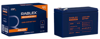 Акумуляторна батарея Rablex 12 V 9 Ah (RB1209), олив'яно-кислотна (SLA)