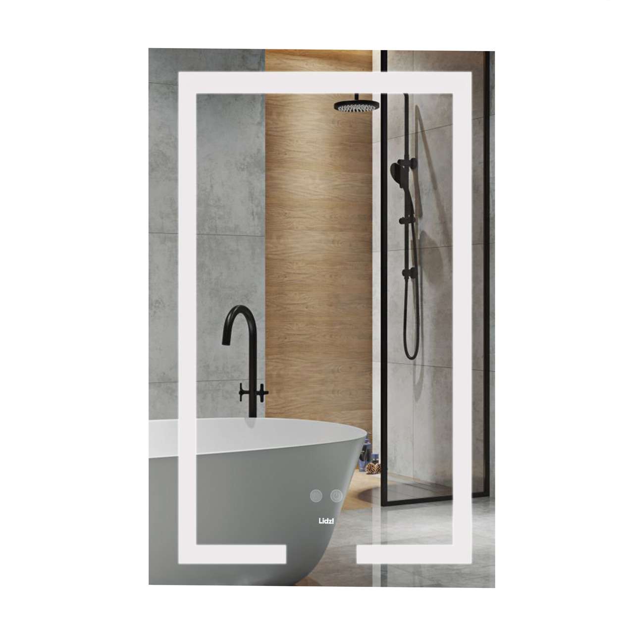 Дзеркало Lidz Kubis 500х800 з LED-підсвічуванням Touch, з антизапотіванням, з димером, рег. яскравості LD78LF9365080 Зроби це -