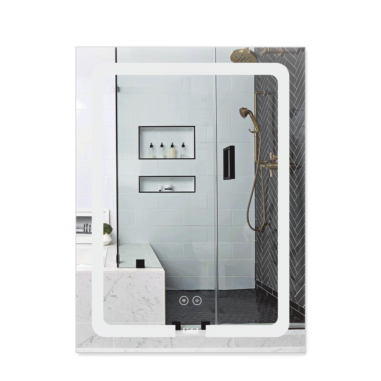 Дзеркало Lidz Kubis 600х800 з LED-підсвічуванням Touch, з антизапотіванням, з димером, рег. яскравості LD78LF9376080 Зроби це -